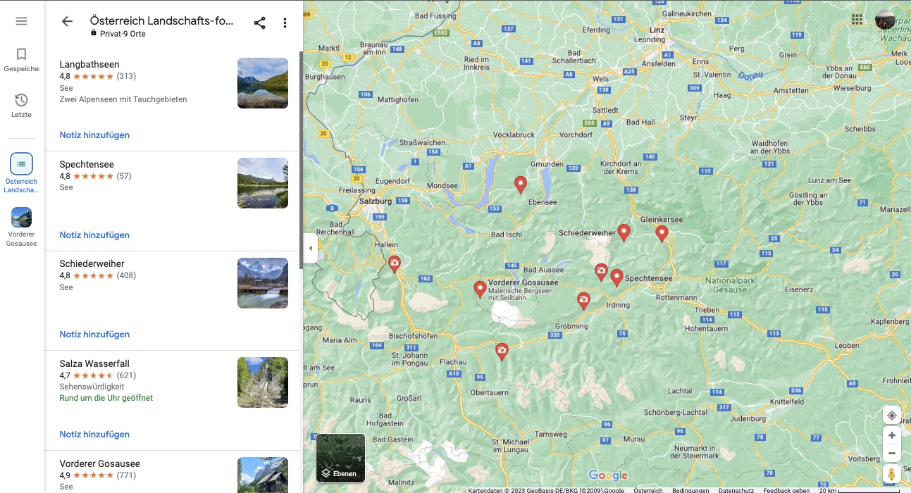 Fotolocations finden mit Google Maps